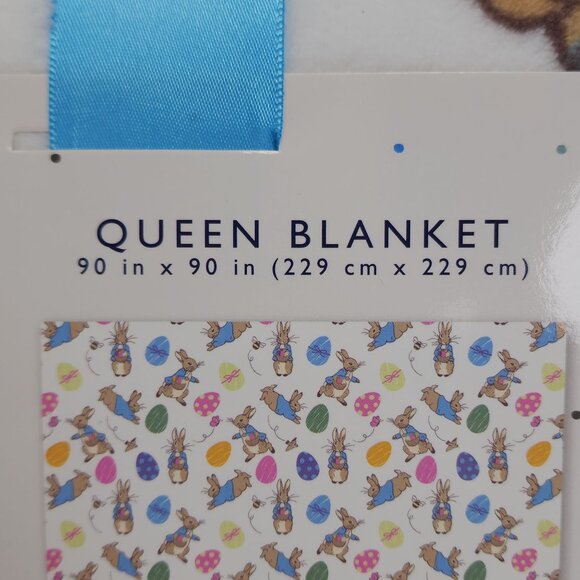 Peter Rabbit Queen Plush Blanket 90"X90" Family Sized Throw Polyester Easter - Picture 10 of 12